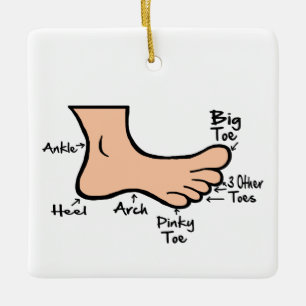 Funny Podiatry Day Foot Diagramm Ornament