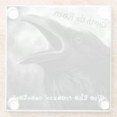 Funny Poe Black Raven Bird Halloween-Party Freakin Glasuntersetzer (Rückseite)