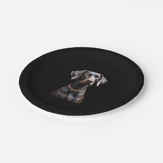 Funny Pointer Shirt Zeiger Mama Vater Dog Lover Po Pappteller (Schrägansicht)