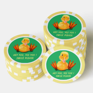 Funny Poker Chips Happy Playful Duck - Lächeln
