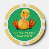 Funny Poker Chips Happy Playful Duck - Lächeln (Vorderseite)