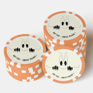 Funny Poker Chips mit spielerisch Neugierigen Auge