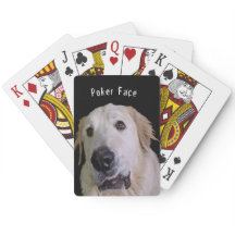 Funny "Poker Face" Dog Face playing cards
