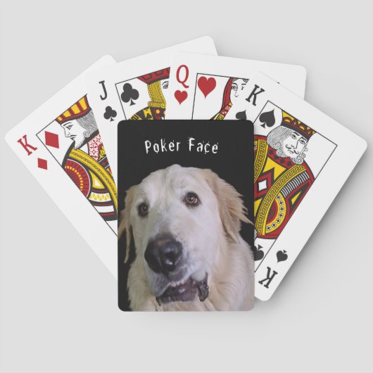 Funny "Poker Face" Dog Face playing cards Spielkarten (Rückseite)