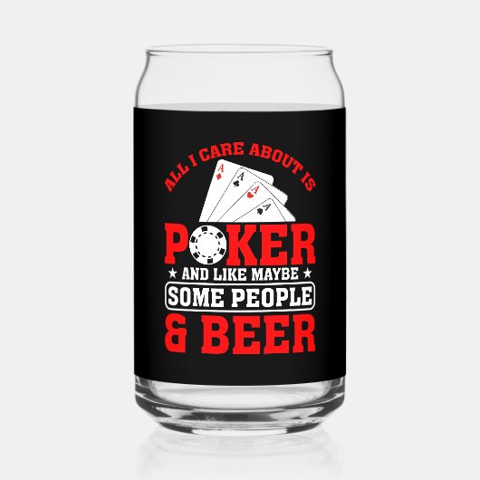 Funny Poker Leute Bier Spielkasino Dosenglas (Vorderseite)