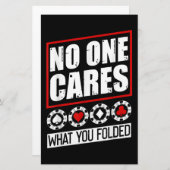 Funny Poker | Niemand kümmert sich darum, was Sie Briefpapier (Vorne/Hinten)