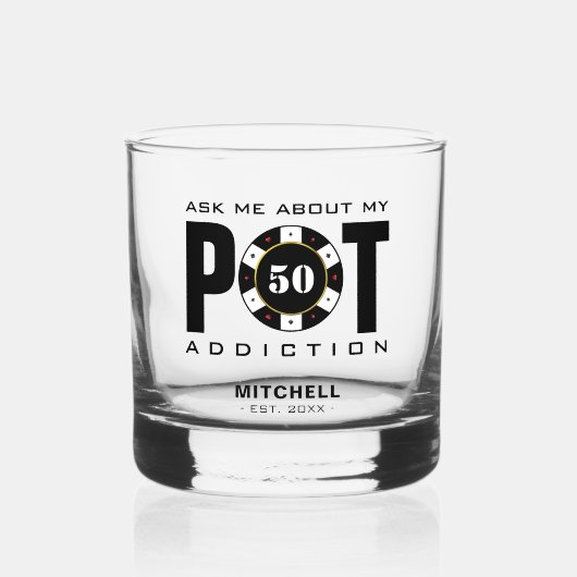 Funny Poker Spaß Pot Advocation Whiskyglas (Vorderseite)