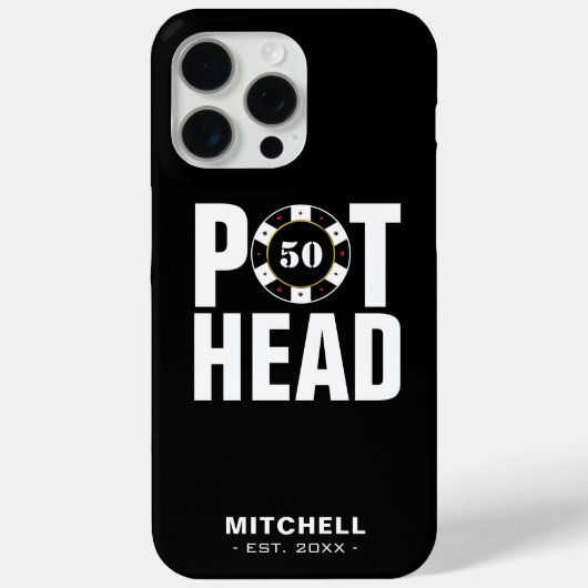 Funny Poker Spaß Pot Head Case-Mate iPhone Hülle (Rückseite)
