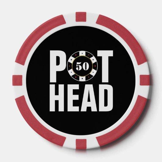 Funny Poker Spaß Pot Head Pokerchips (Vorderseite)