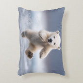 Funny Polar Bear Cub Dekokissen (Vorderseite(Vertikal))