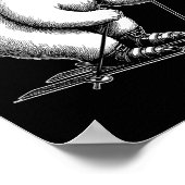 Funny Polar Bear Loves Skiing In The Snow On Ski H Poster (Ecke)