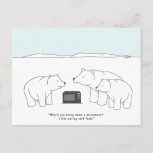 Funny Polar Bear Picture Cartoon Cub Job Postkarte