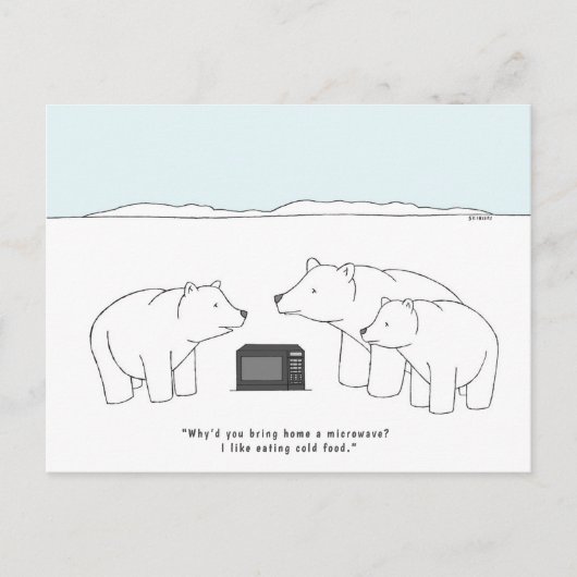 Funny Polar Bear Picture Cartoon Cub Job Postkarte (Vorderseite)