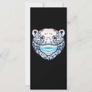 Funny Polar Bear trägt ein Gesicht Maske Tier Love