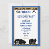 Funny Police Blue und White Retirement Einladung (Vorderseite)