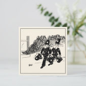 Funny Police Cartoon. Polizeistation am Feuer. Karte (Stehend Vorderseite)