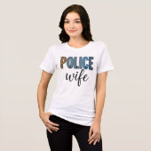 Funny Police Ehefrau Leopard Polizeibeamte Ehefrau Tri-Blend Shirt (Vorderseite voll)