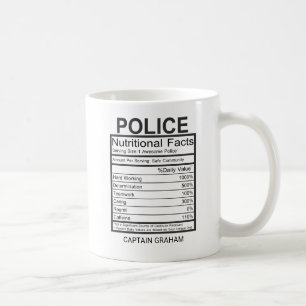 Funny Police ernährungswissenschaftliche Fakten Kaffeetasse