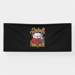 Funny Police Firefighter Frontliner Nurse Geschenk Banner