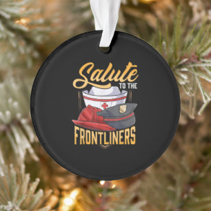 Funny Police Firefighter Frontliner Nurse Geschenk Ornament