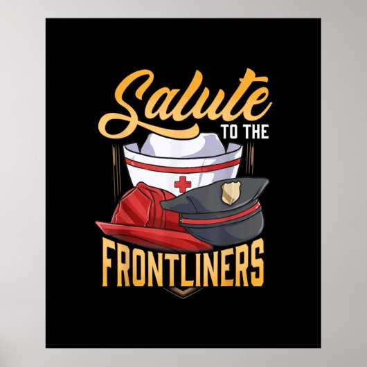 Funny Police Firefighter Frontliner Nurse Geschenk Poster (Vorne)