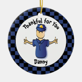 Funny Police Gift - Proud Police Officer Danke Keramik Ornament