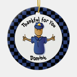 Funny Police Gift - Proud Police Officer Danke Keramik Ornament