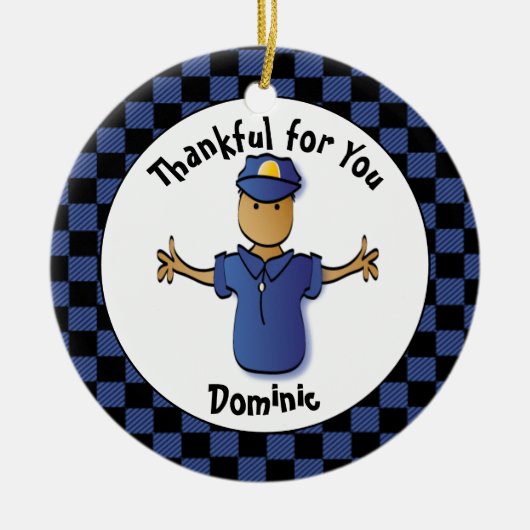 Funny Police Gift - Proud Police Officer Danke Keramik Ornament (Vorne)