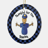Funny Police Gift - Proud Police Officer Danke Keramik Ornament (Links)