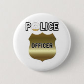 Funny Police Officer Gips Button (Vorderseite)