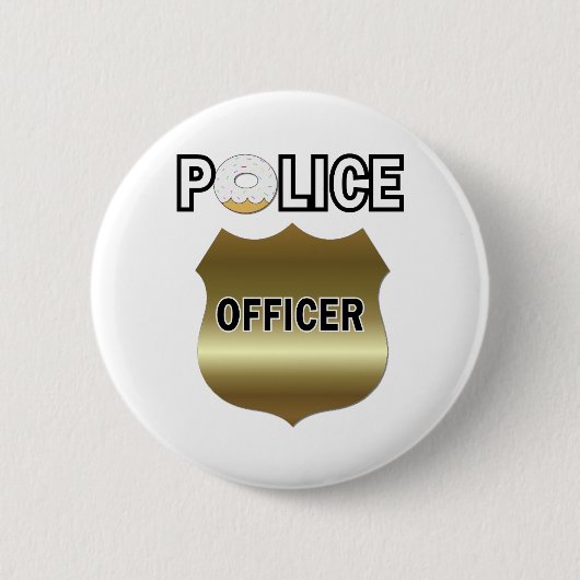 Funny Police Officer Gips Button (Vorderseite)