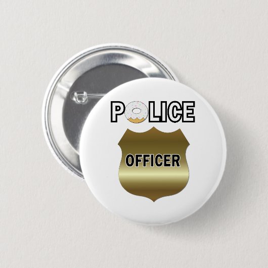 Funny Police Officer Gips Button (Vorne & Hinten)