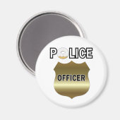 Funny Police Officer Gips Magnet (Vorderseite/Rückseite)