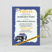 Funny Police Officer Retirement Party Einladung (Stehend Vorderseite)