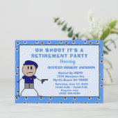 Funny Police Oh Shoot Retirement Einladung (Stehend Vorderseite)
