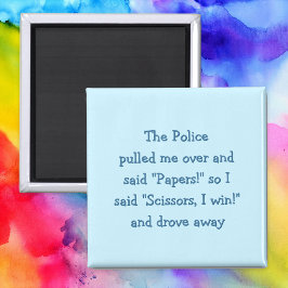 Funny Police Rock Paper Scisser Kühlschrankmagnet