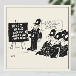 Funny Police Training an einem Cartoon der Polizei Karte