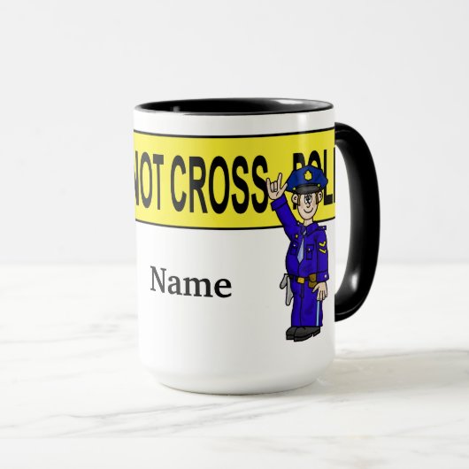 Funny Policeman Kaffee Tasse Personalisieren Sie e (VorderseiteRechts)