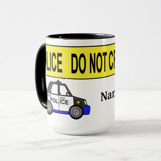 Funny Policeman Kaffee Tasse Personalisieren Sie e (Vorderseite Links)