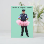Funny Policeman Party Einladung (Stehend Vorderseite)