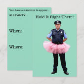 Funny Policeman Party Einladung (Vorne/Hinten)