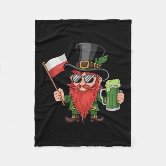 Funny Polish St. Patrick's Day Polen Flagge Fleecedecke (Vorderseite)