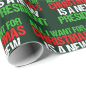 Funny Political All, das ich zu Weihnachten Wollte Geschenkpapier (Rolleneckpunkt)