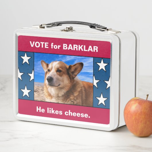 Funny Political Campaign Add Your Pet Foto USA Metall Brotdose (Beispiel)