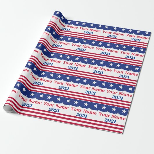 Funny Political Campaign Individuelle Name America Geschenkpapier (Ungerollt)