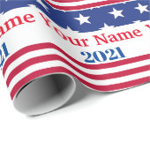 Funny Political Campaign Individuelle Name America Geschenkpapier (Rolleneckpunkt)