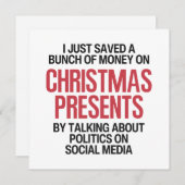 Funny Political Christmas Feiertagskarte (Vorne/Hinten)