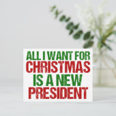 Funny Political Christmas Spaß Postkarte (Stehend Vorderseite)