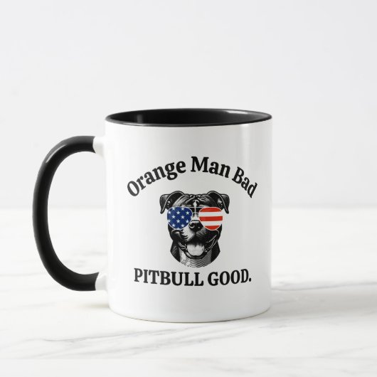 Funny Political Dog Mama Anti Trump Pitbull Vater Tasse (Links)