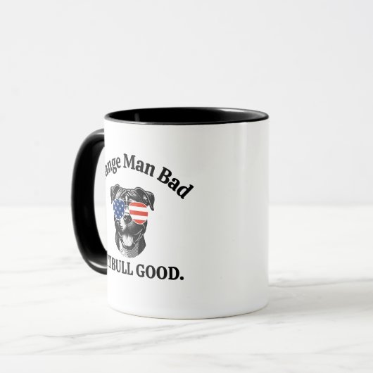 Funny Political Dog Mama Anti Trump Pitbull Vater Tasse (Vorderseite Links)